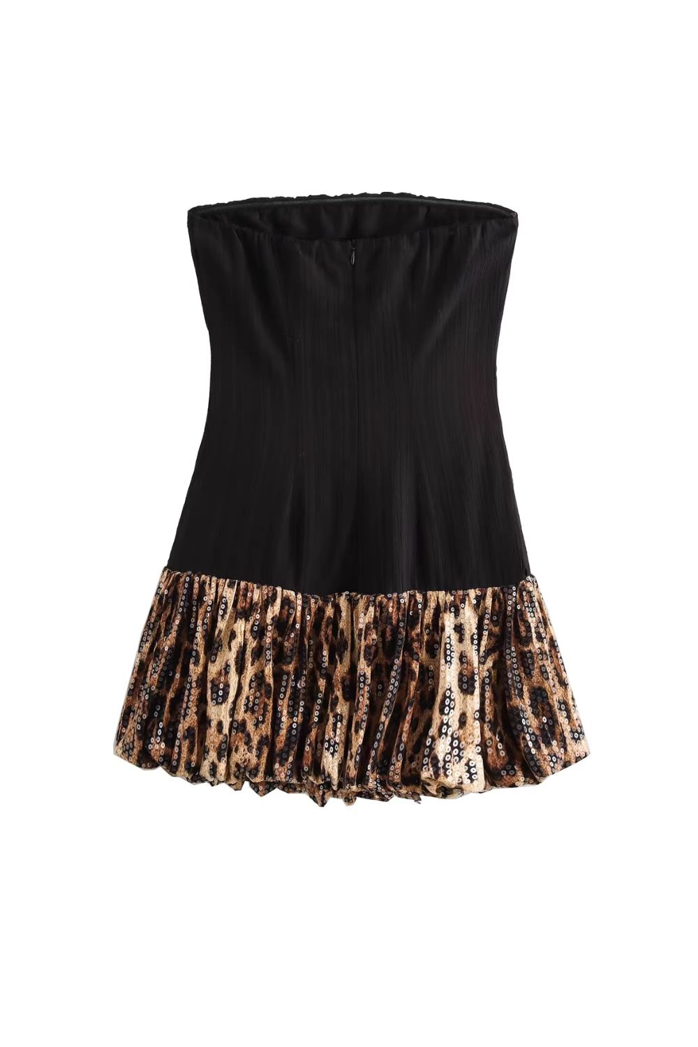 'Susan' Leopard Print Sequin Sexy Halter Dress