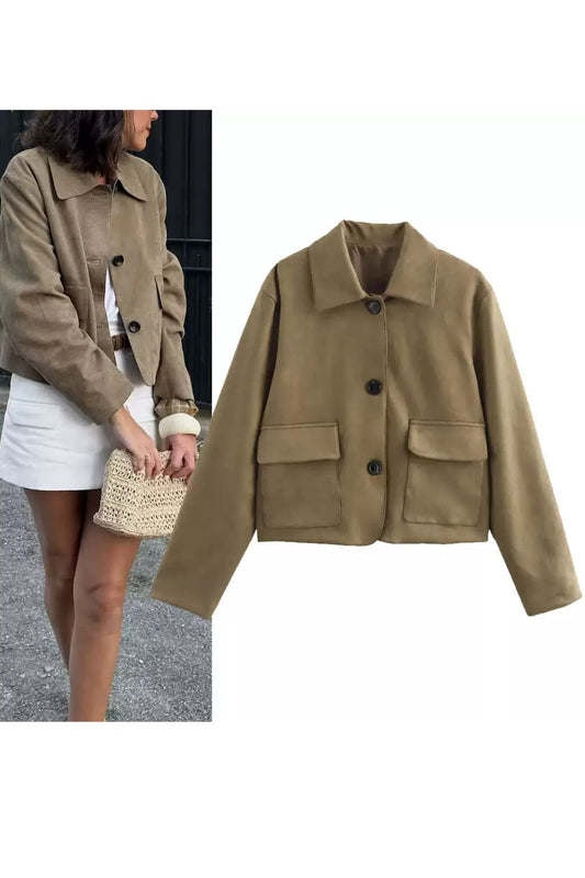 'Edith' Stylish Suede Jacket