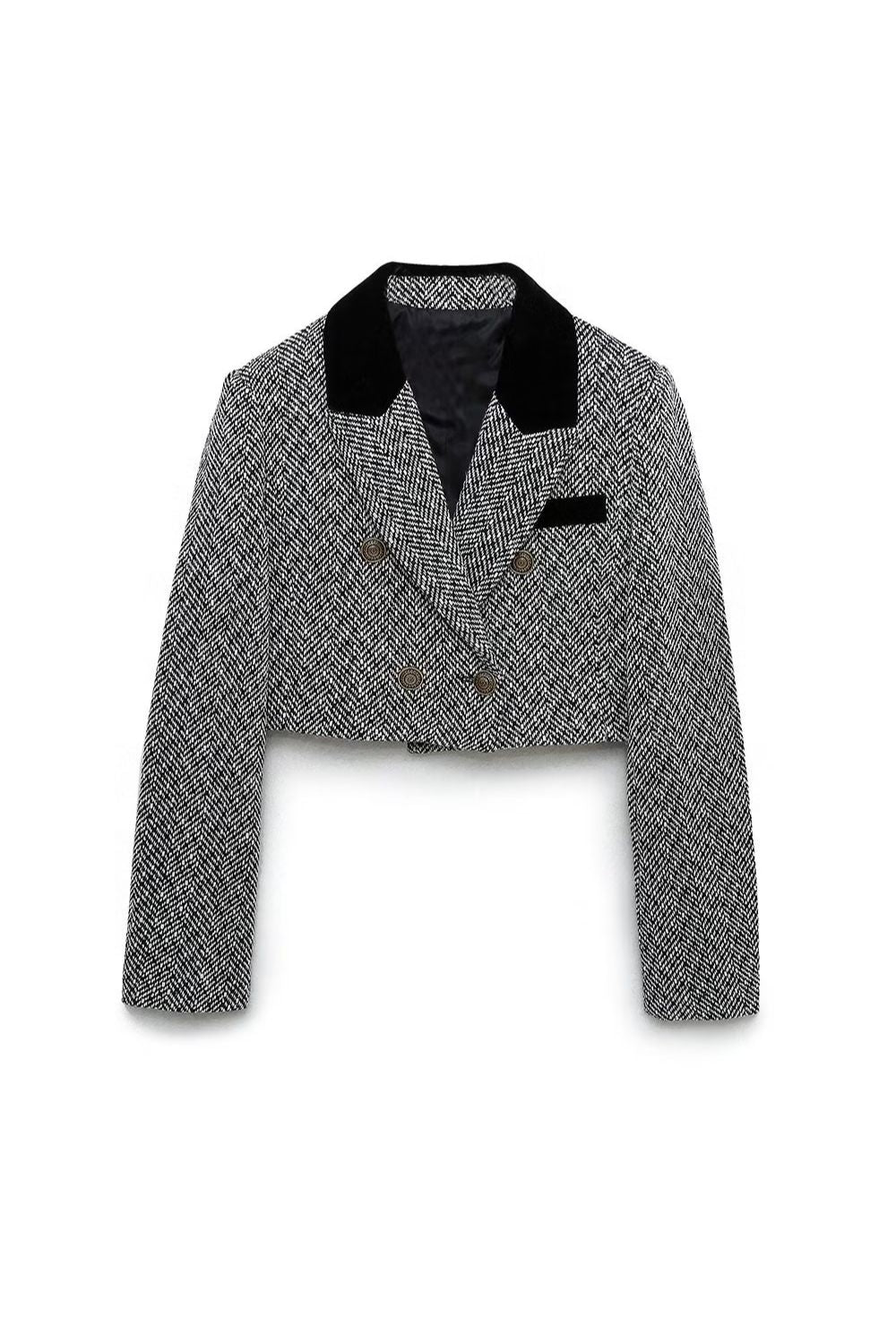 'Charlotte' Herringbone Mini Blazer & Skirt Set (Sold Separately)