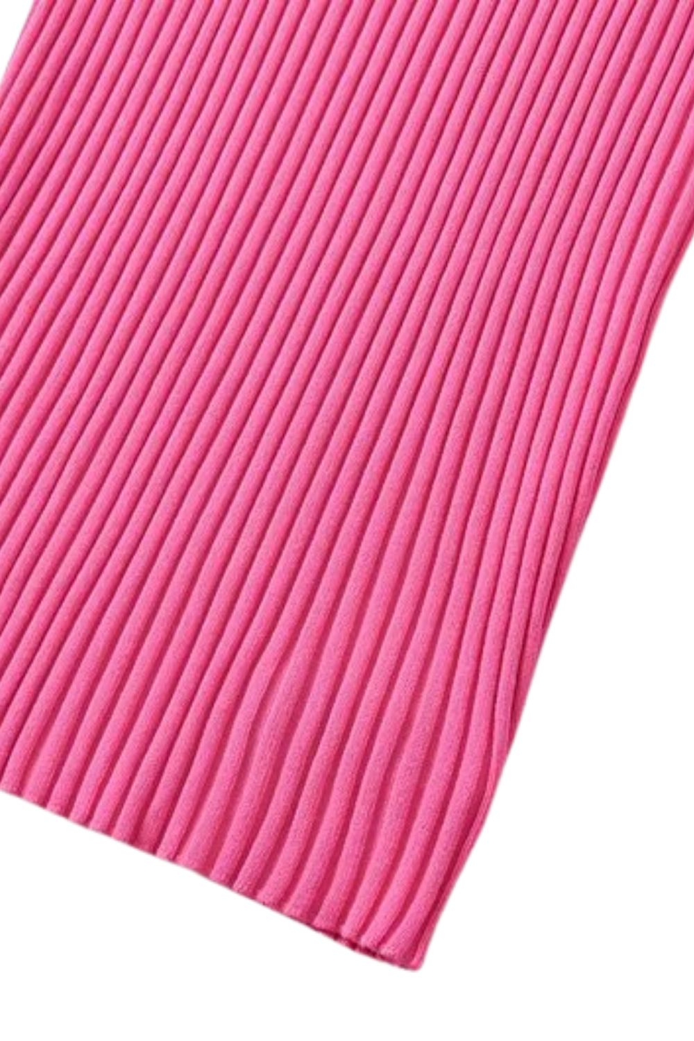 'Leah' V-Neckline Delicate Spaghetti Straps Ribbed midi Dress