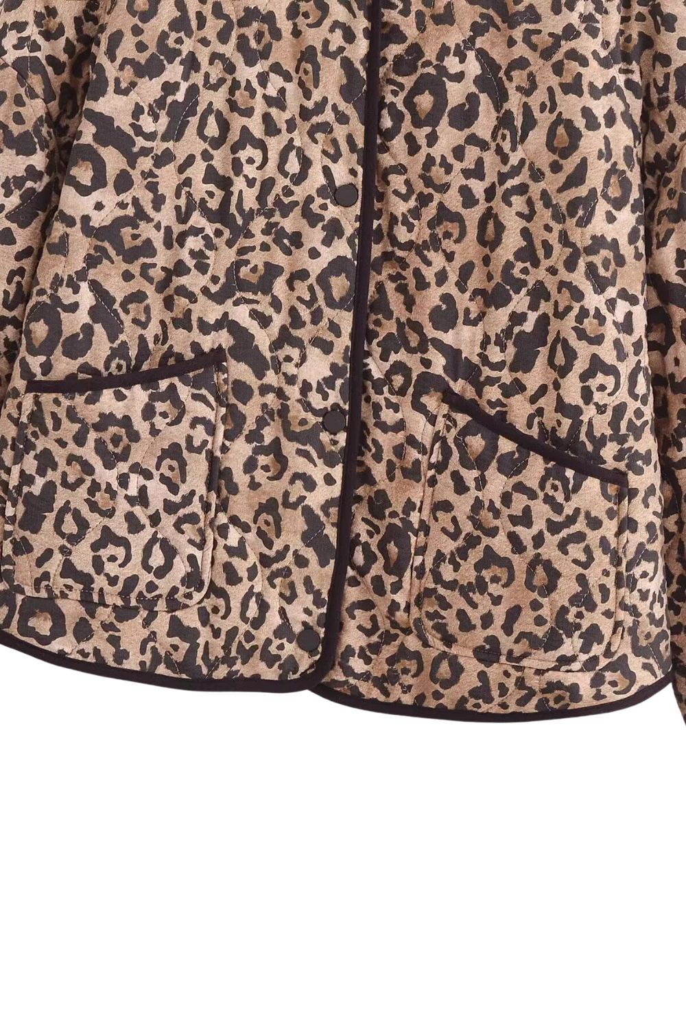 'Pamela' Leopard Print Round-Neck Casual Jacket