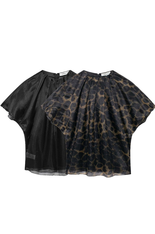 'Sadie' Double-Layered Organza Short-Sleeve Top