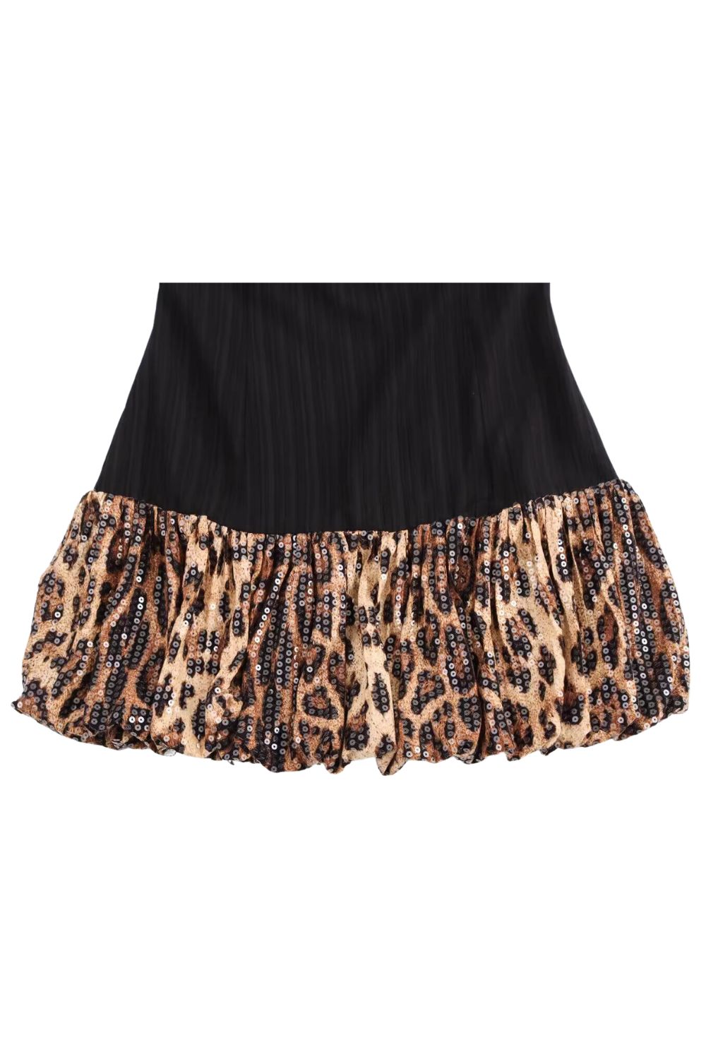 'Susan' Leopard Print Sequin Sexy Halter Dress