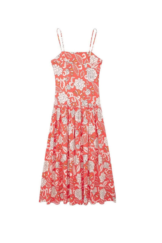 ‘Evie’ Summer Casual Red Floral Print Dress