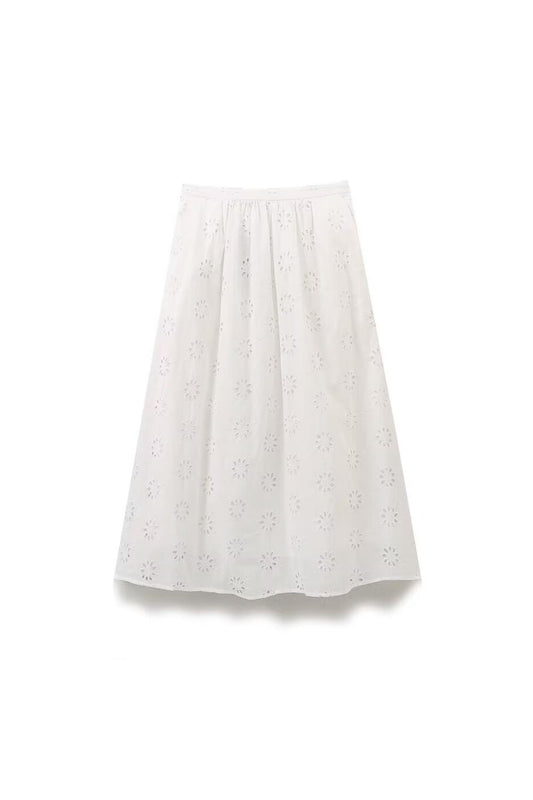 'Georgia' Simple Hollow Embroidered Skirt