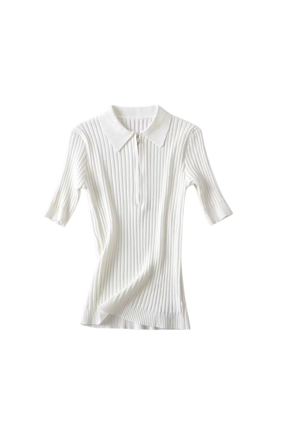 'Polina' Slim Polo-Collar Knit Top