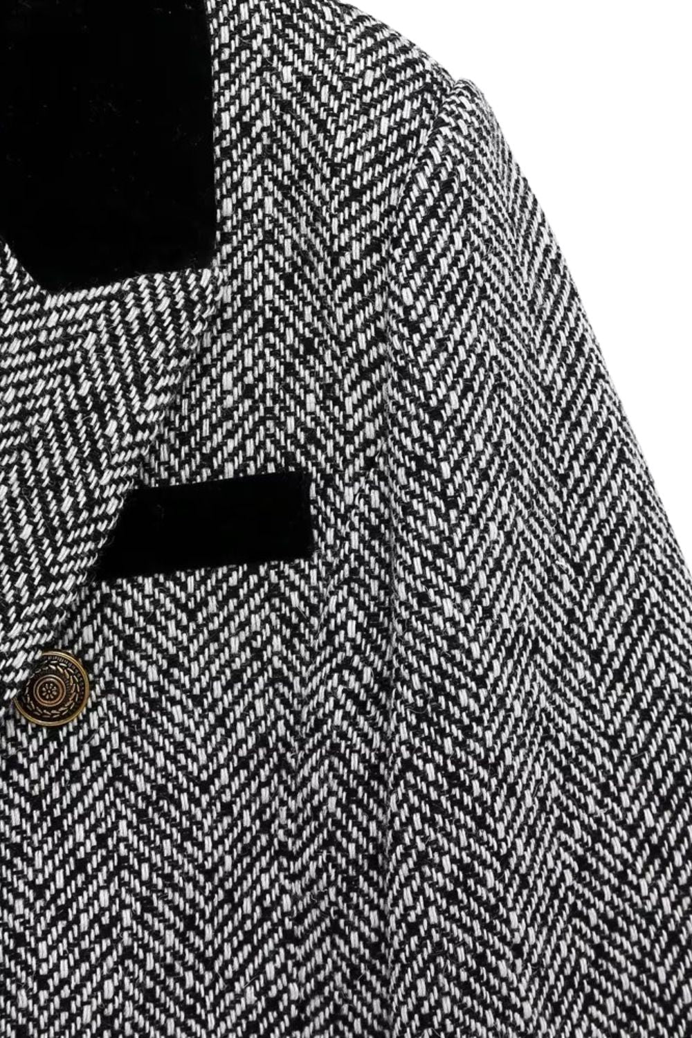 'Charlotte' Herringbone Mini Blazer & Skirt Set (Sold Separately)