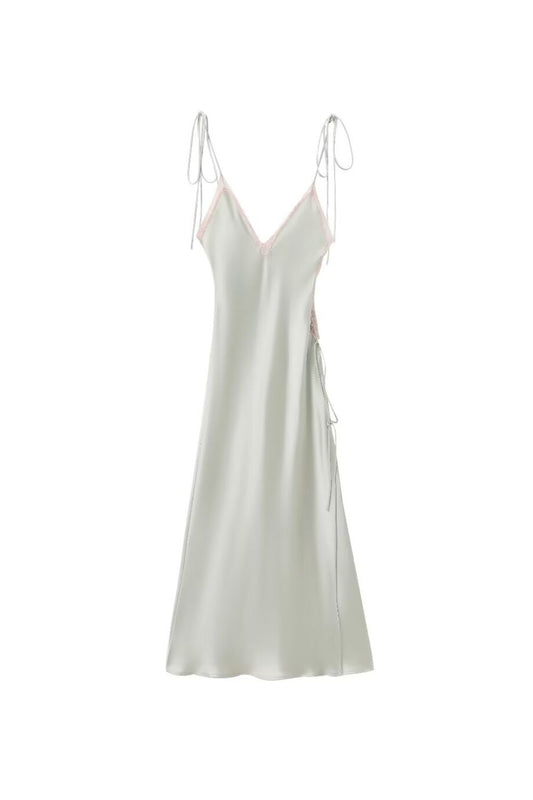 'Jessica' Butterfly Bow Lace Satin Dress