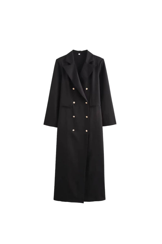 'Liz' Double-Breasted Long Coat