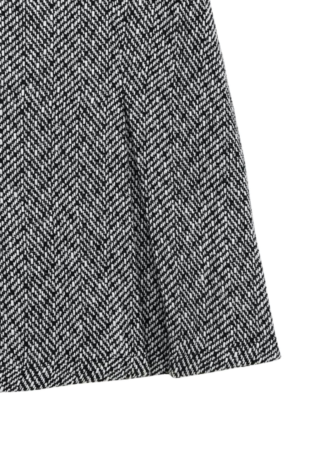 'Charlotte' Herringbone Mini Blazer & Skirt Set (Sold Separately)