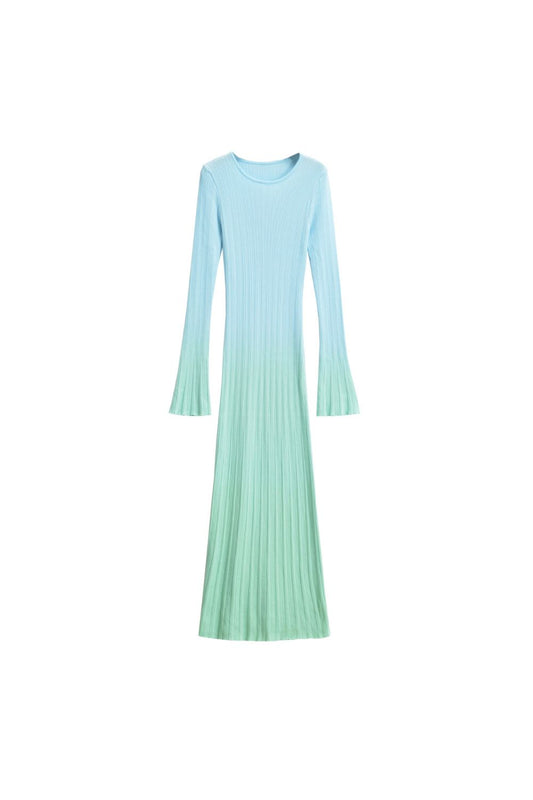 'Serenity' Slimming Round-Neck Gradient Knitted Maxi skirt