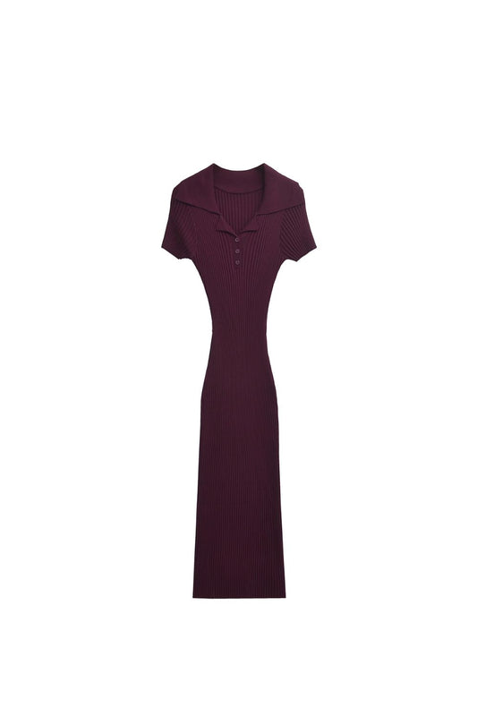 'Kaylee' Slimming Rib-Knit Long Dress