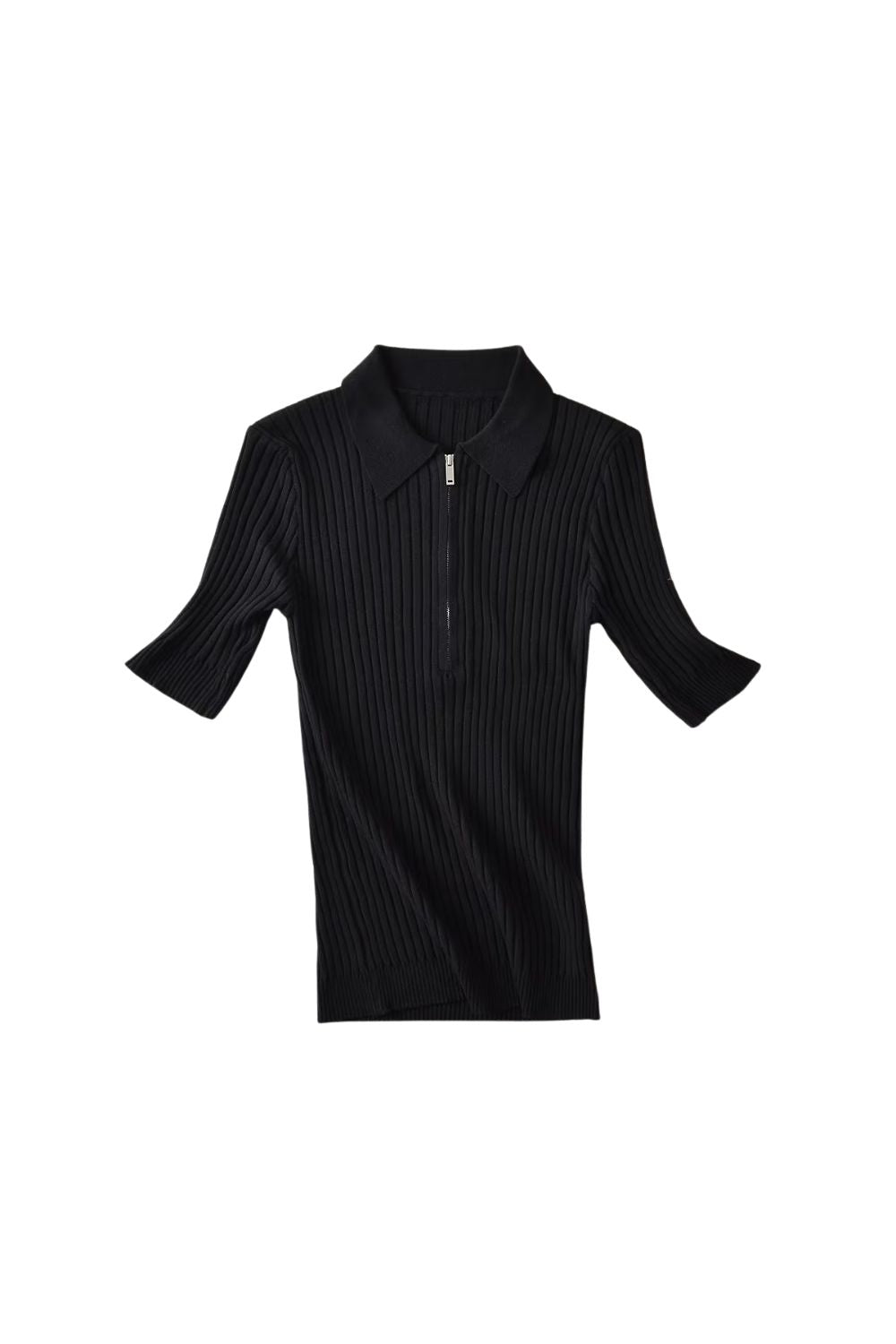 'Polina' Slim Polo-Collar Knit Top