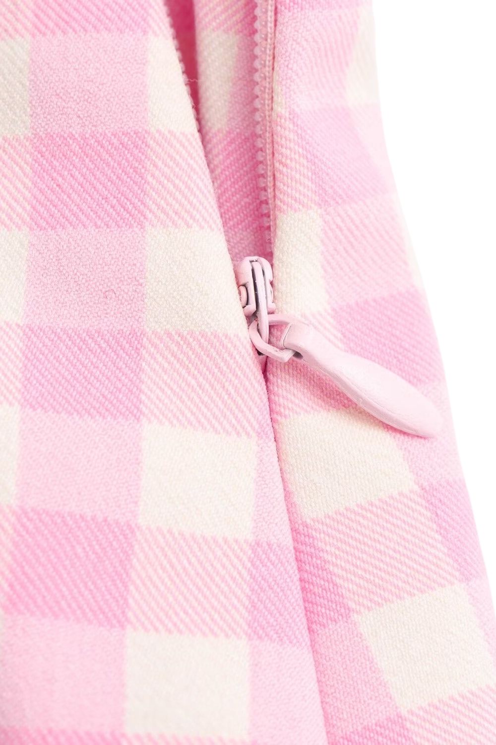 ‘Millie’ Pink Plaid Casual Asymmetric Skirt Pants