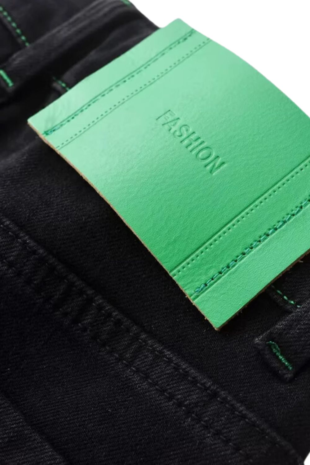 'Lynn' Black Straight-Leg Denim Pants