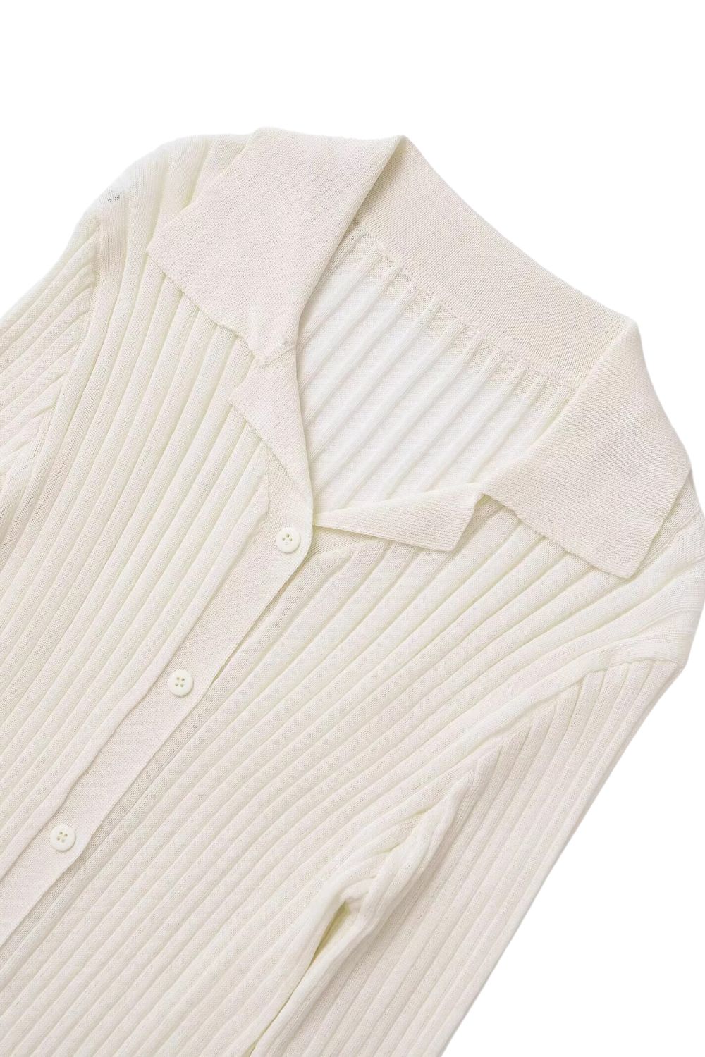 'Scarlett' Ribbed Collar Long Sleeve Knit Cardigan