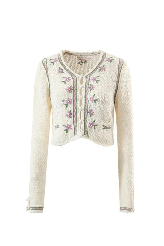 ‘Willow’ Embroidered Pearl Decoration Cardigan Sweater