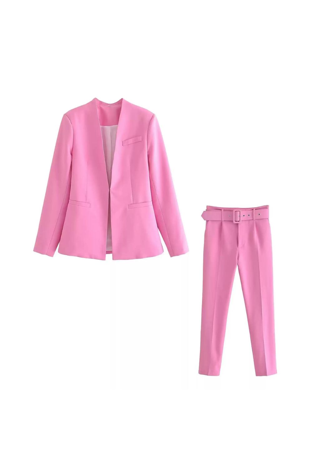 ' Owen' Slim-Fit Blazer & Belted Pants Suit