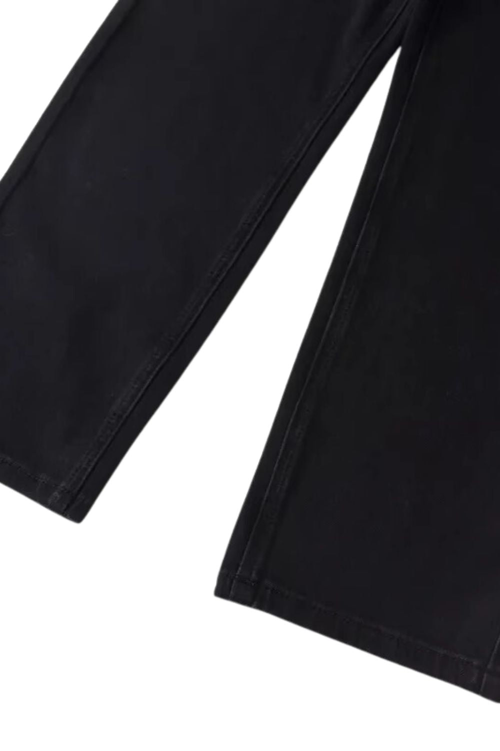 'Lynn' Black Straight-Leg Denim Pants