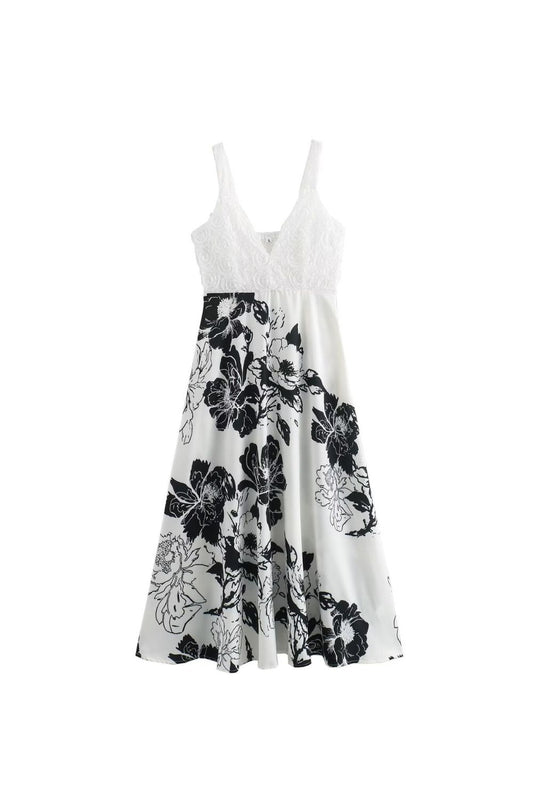 ‘Isla’ V-neck Floral Halter Dress