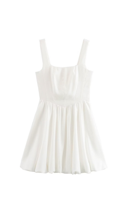 'Lottie'  Tie-Strap Puffy Short Dress