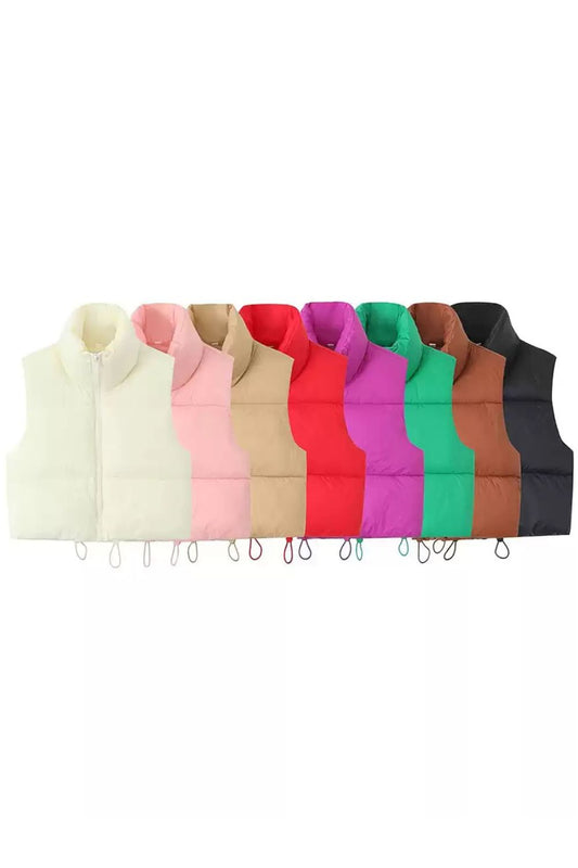 'Stella' Stand Collar Vest (8 color)