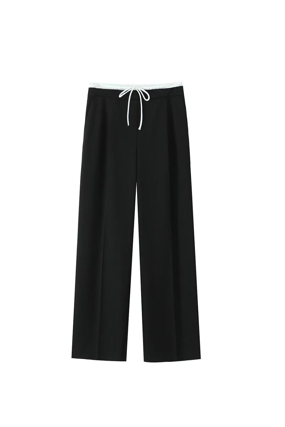 'Emily' Paneled Design Straight-Leg Pants