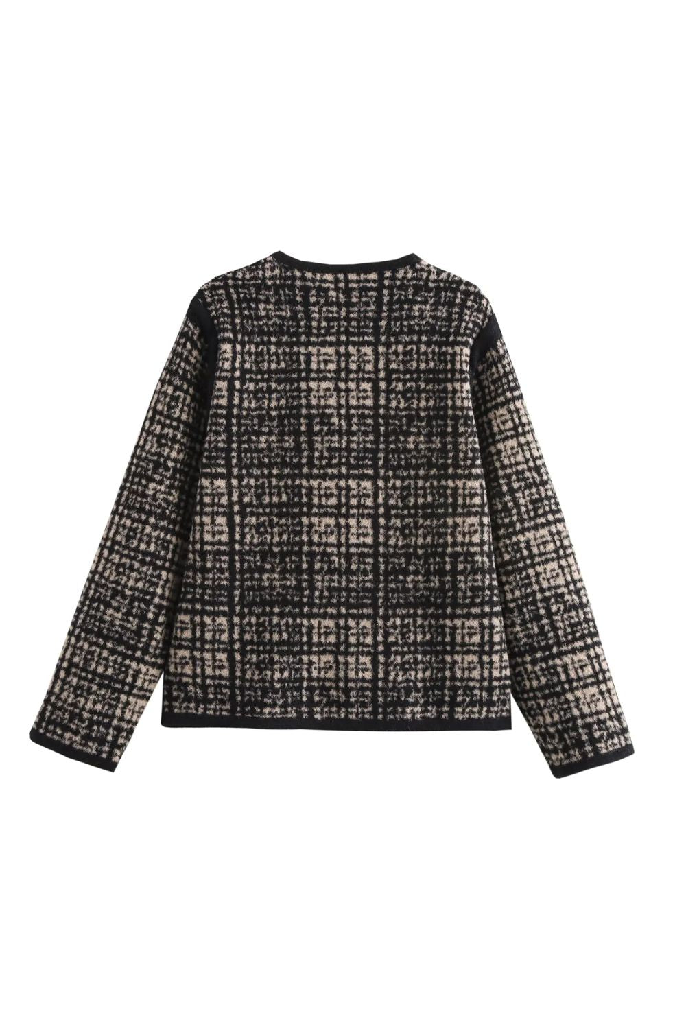 ‘Georgina’ Vibrant Jacquard Knit Sweater Coat