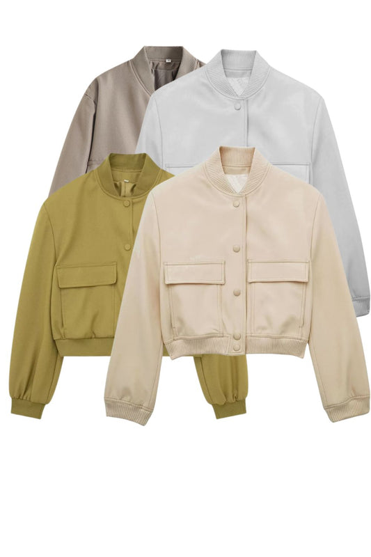 'Hannah' Pilot-Style Jacket featuring Large Pockets