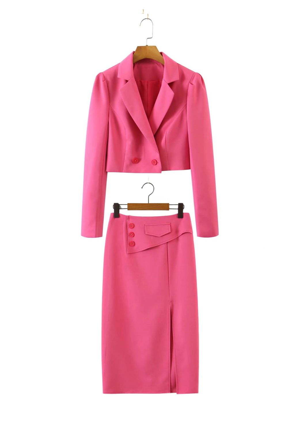 ' Jeremiah' Pink Suit Jacket & Button-Detail Skirt  Set (Sold Separately)