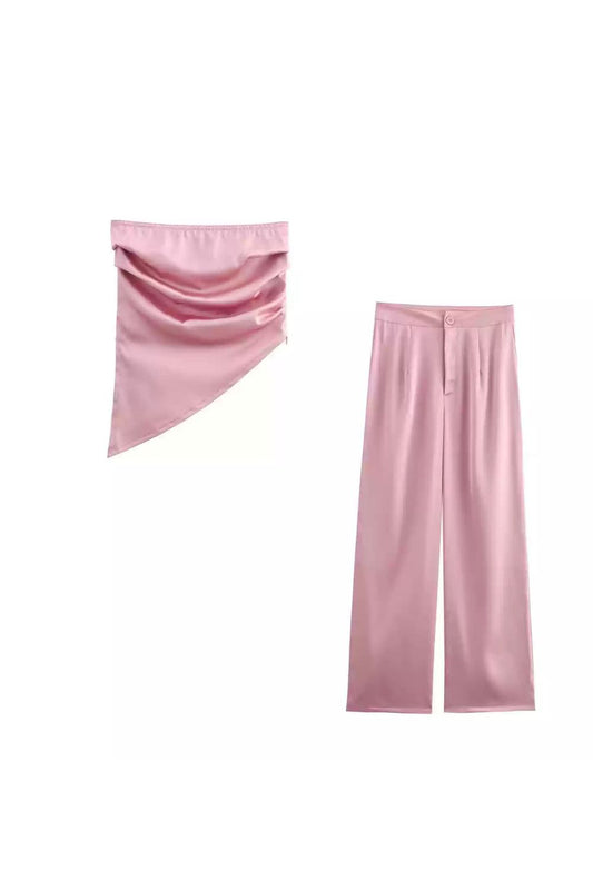 'Lily' Asymmetrical Hem Top &Pants Set