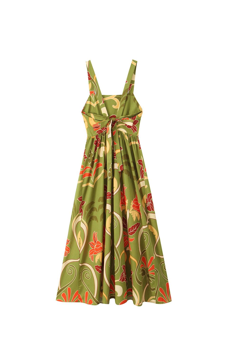 ‘Erin’ Casual Spaghetti Strap Printed Midi Dress