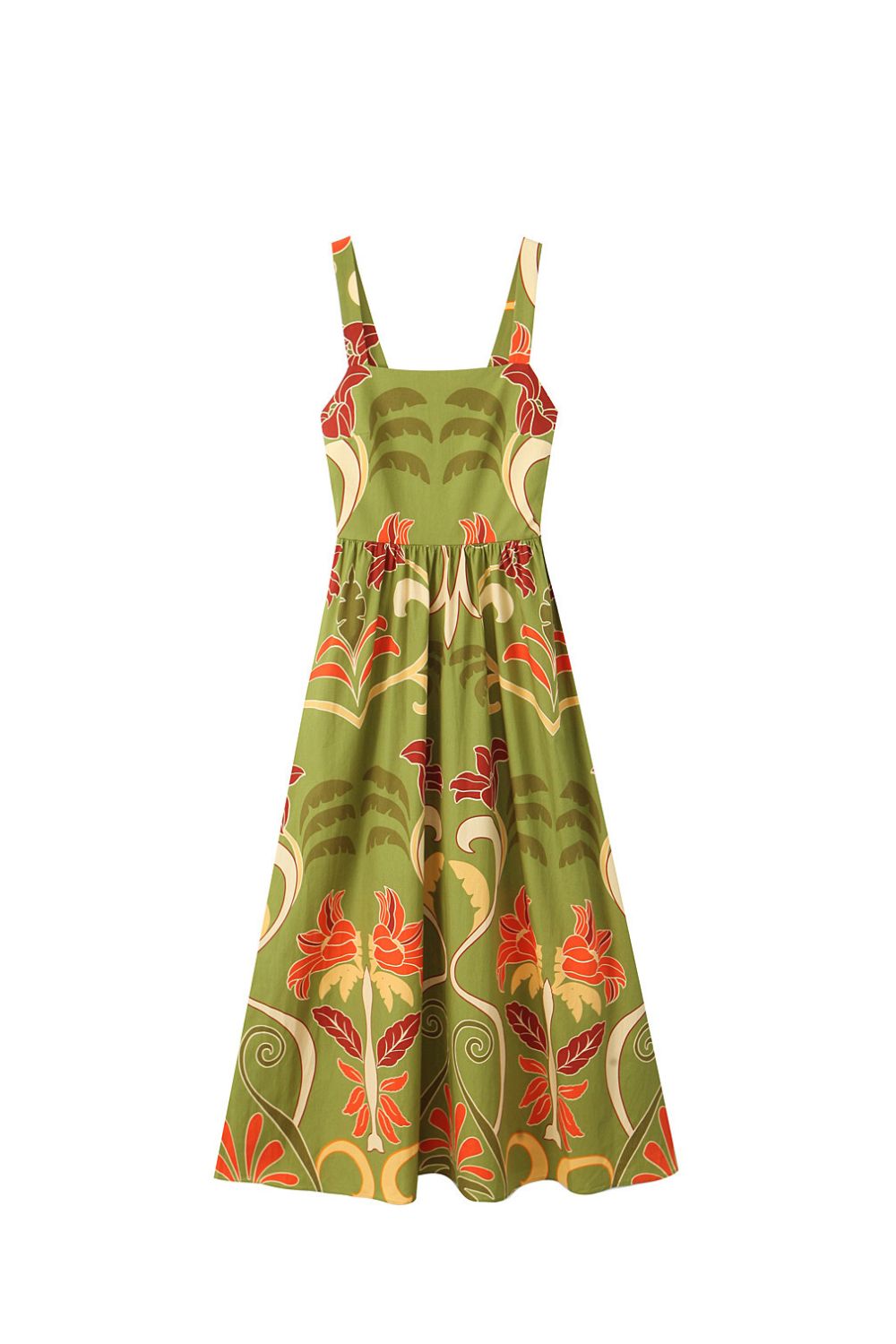 ‘Erin’ Casual Spaghetti Strap Printed Midi Dress