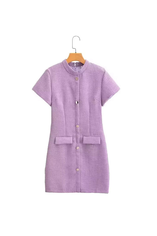 'Edith' Chanel-Inspired Short Sleeve Dress