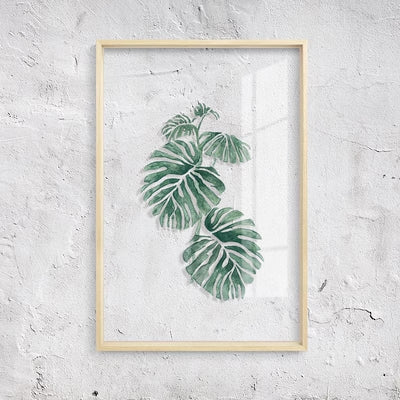 'Gladys' Nordic Monstera Leaf Art Painting Decor