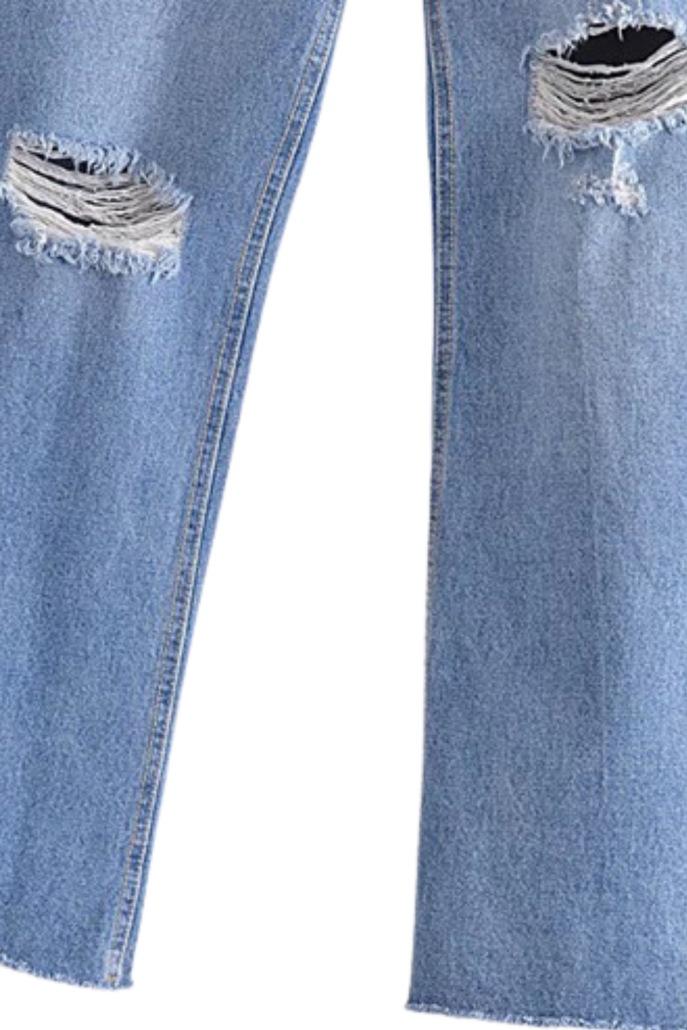 'Felicia' Straight-leg Distressed Denim Jeans