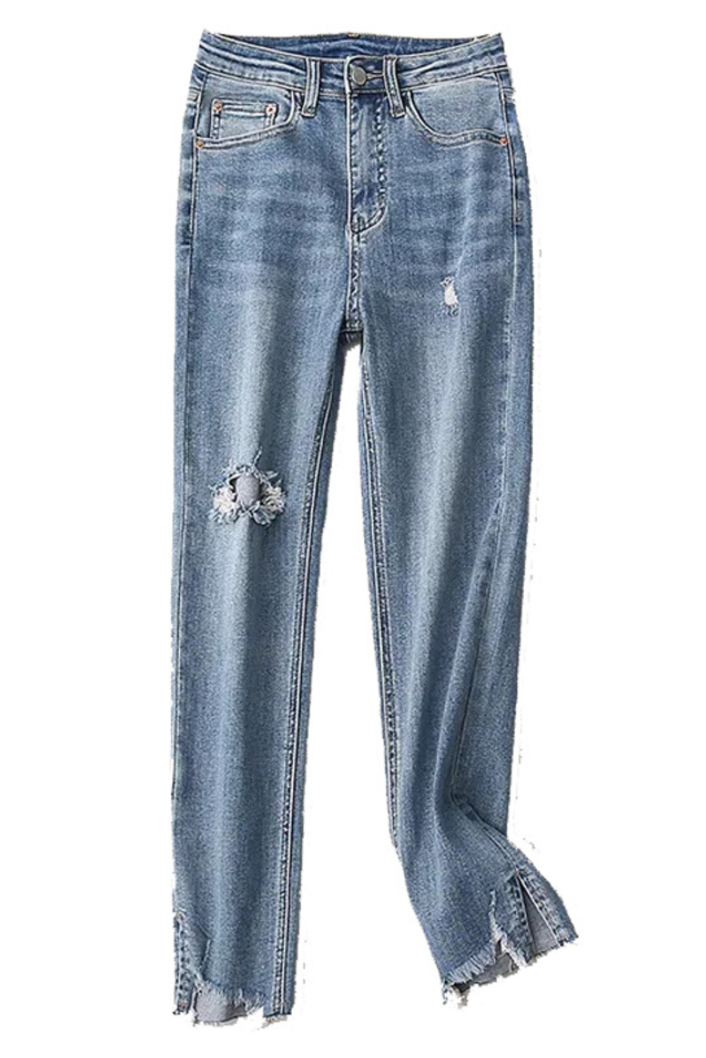 'Monica' Straight-leg Distressed Jeans (2 Colors)