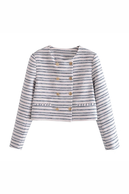 'Amy' Stripe Tweed Blazer