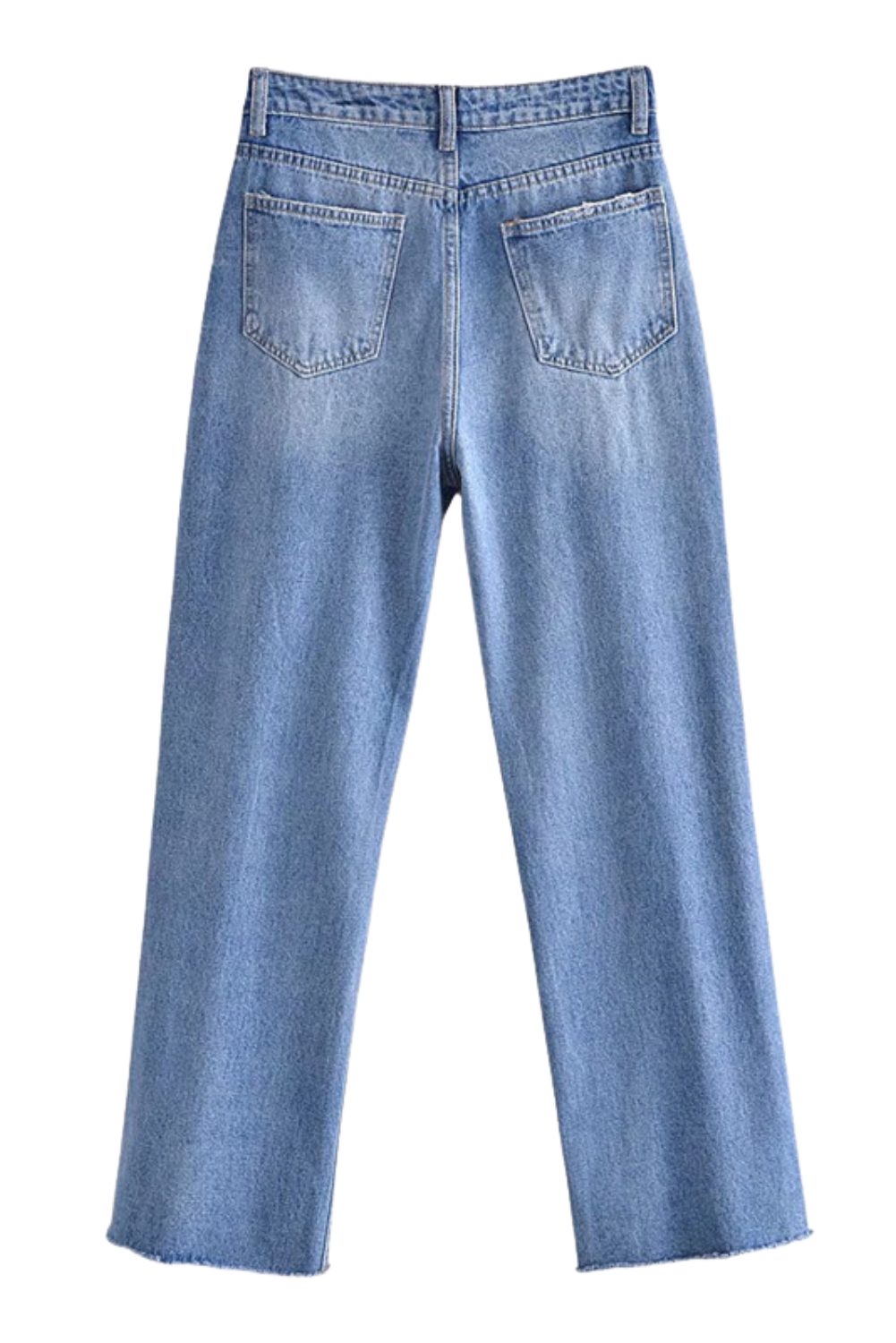 'Felicia' Straight-leg Distressed Denim Jeans