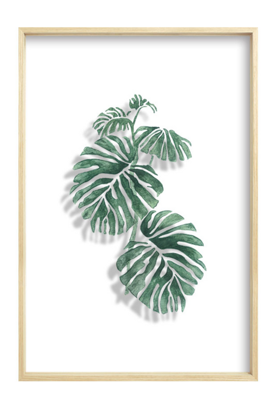 'Gladys' Nordic Monstera Leaf Art Painting Decor