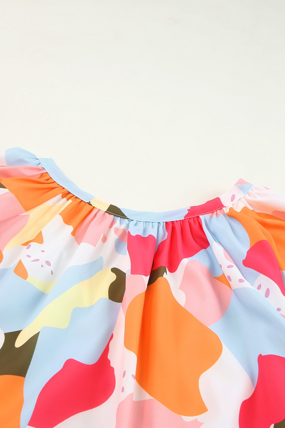 'Alison' Printed Notched Neck Half Sleeve Blouse