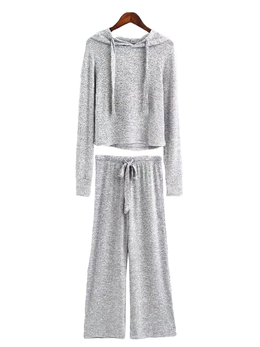 'Vania' Cropped Hoodie and Bottoms Loungewear Set (4 Colors ...