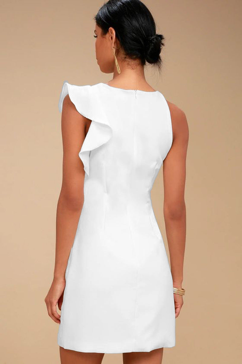 Round Neck Single Ruffled Sleeve #135120