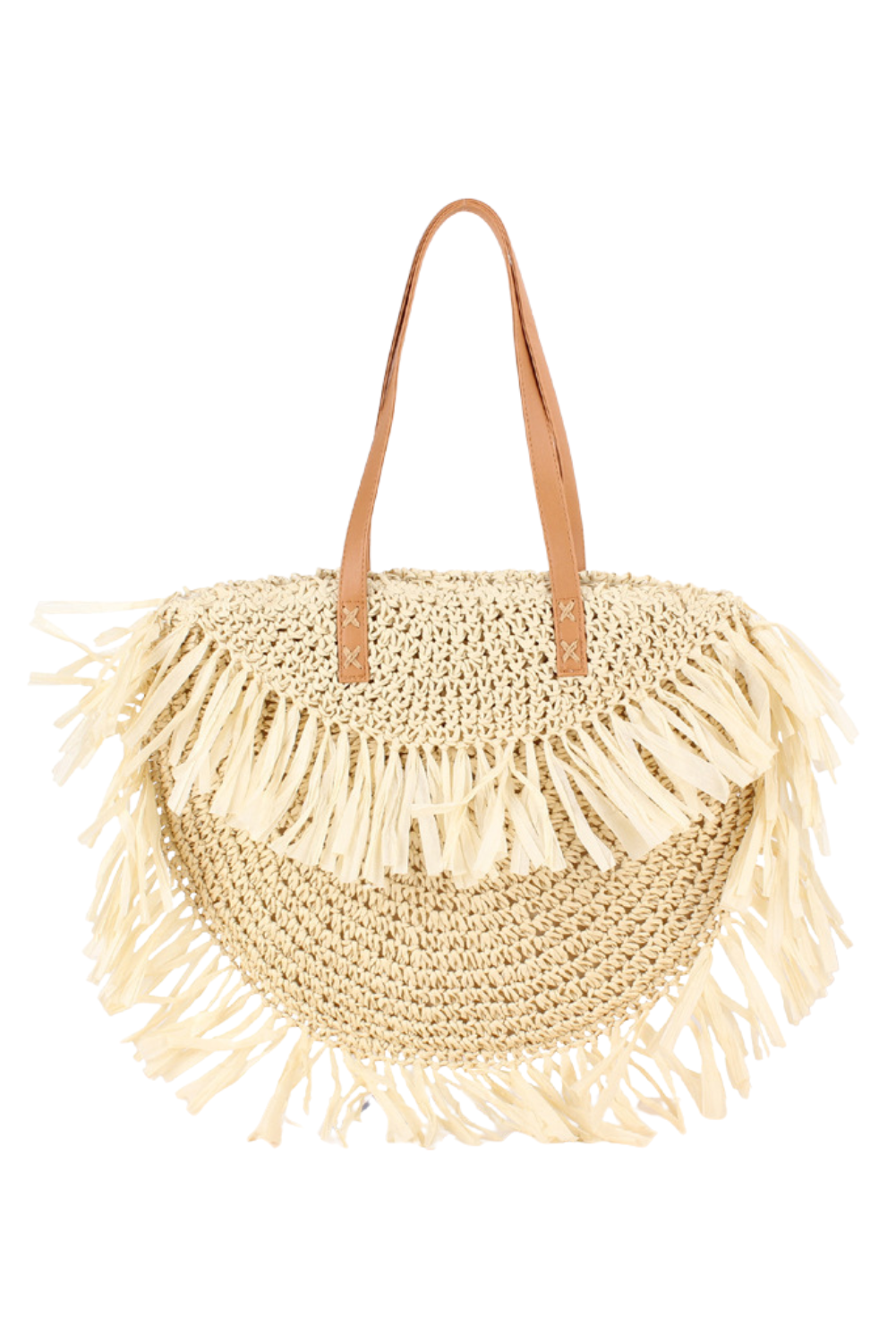 Round Woven Tote Handbag with Coconut Shells - I Am Kréyol
