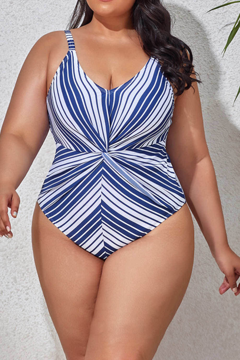 Mae Rainbow Striped Cross Full Size Swimsuit 2 Colors