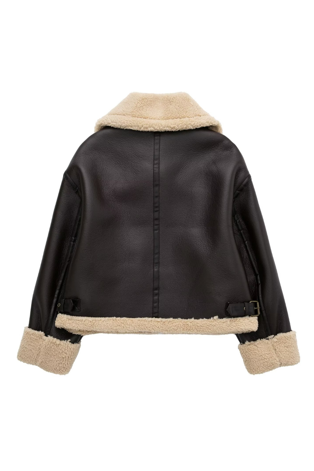 'Penny' Faux Leather Fleece Jacket (2 Colors)