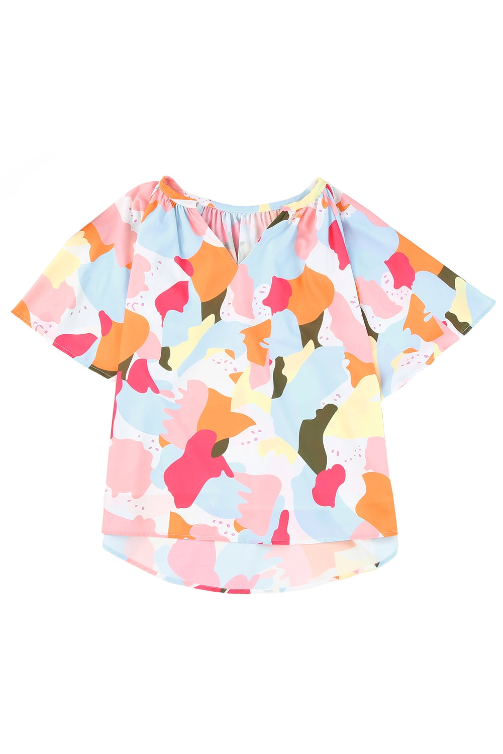 'Alison' Printed Notched Neck Half Sleeve Blouse