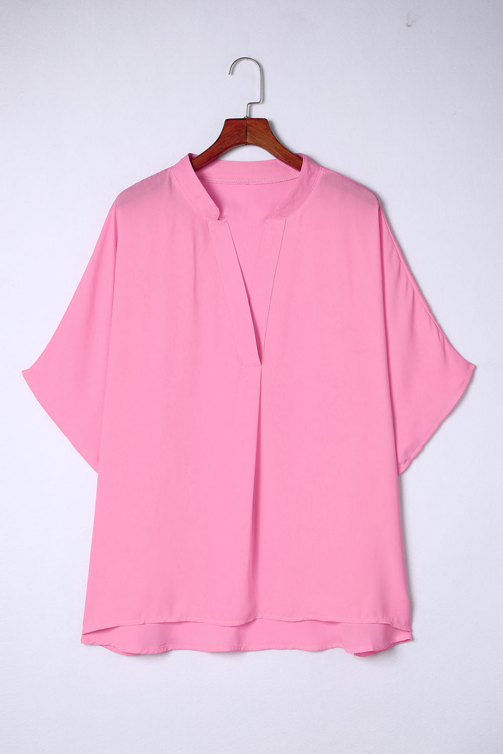 'Yuri' Plus Size Notched Neck Half Sleeve Blouse